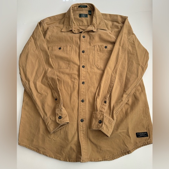 Men’s Work Wear Button Up Khaki Large - Picture 1 of 4